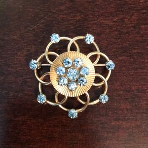 Vintage Gold and “Topaz” Brooch
